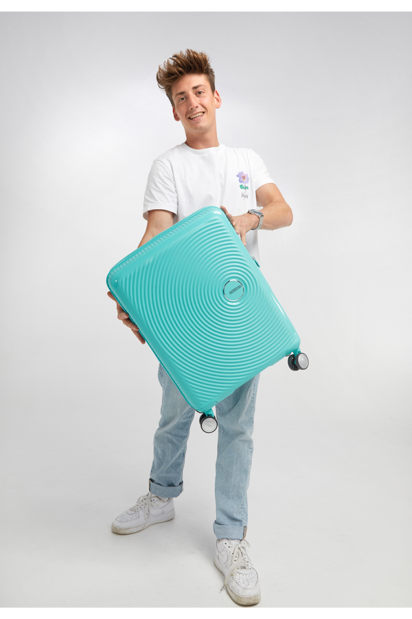 American Tourister Soundbox Spinner TSA Expandable 55cm  Poolside Blue