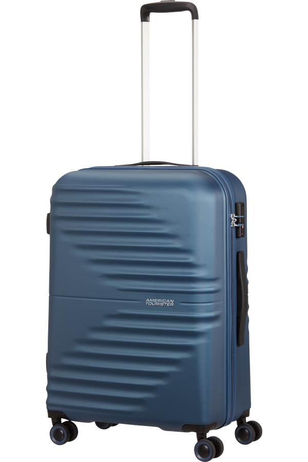 American Tourister Wavetwister Spinner TSA 66cm  Bleu marine fonc&eacute;