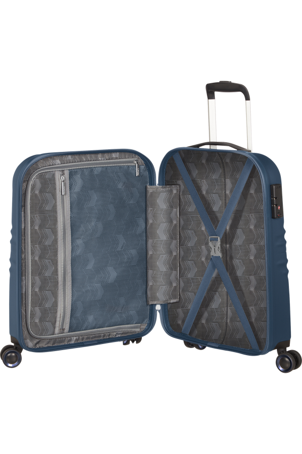 American Tourister Wavetwister Spinner TSA 55cm  Bleu marine fonc&eacute;