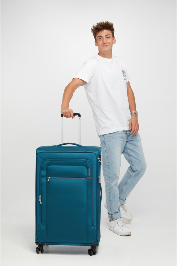 American Tourister Crosstrack Spinner Expandable 79cm  Navy/Orange