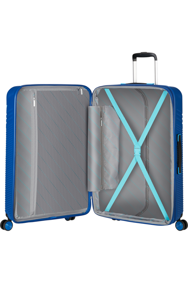 American Tourister Triple Trace Spinner TSA Expandable 76cm  Bleu marine/Bleu