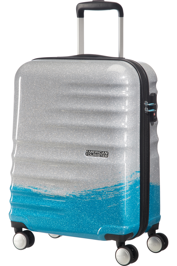 American Tourister Wavebreaker Spinner 55cm  Brushed Blue