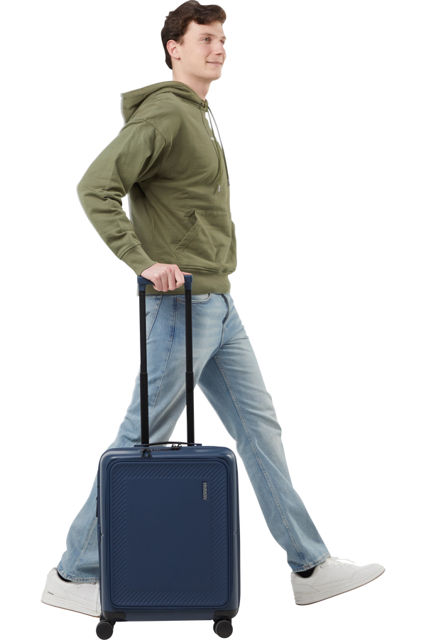American Tourister DashPop Spinner Expandable Frontloader 55cm  Bleu nuit