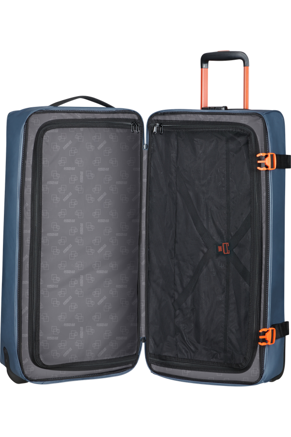 American Tourister Urban Track Duffle with Wheels Coated L  Navy/Orange