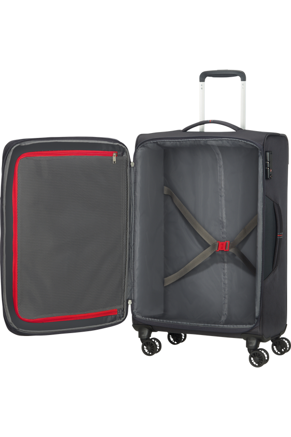 American Tourister Crosstrack Spinner Expandable 67cm  Gris/Rouge