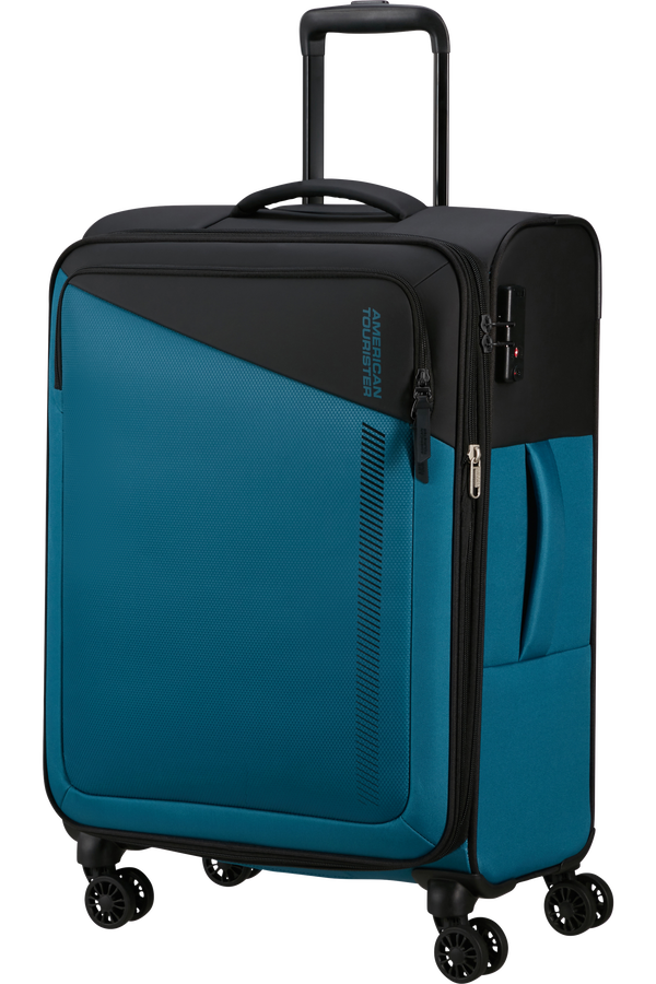 American Tourister Daring Dash Spinner Expandable TSA M  Black/Blue