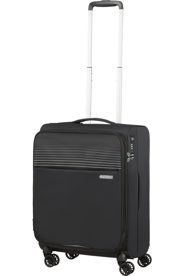 American Tourister Lite Ray Spinner TSA Expandable 55cm  Jet Black