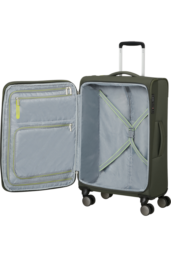 American Tourister Wanderlite Spinner EXP TSA M  Dark Khaki