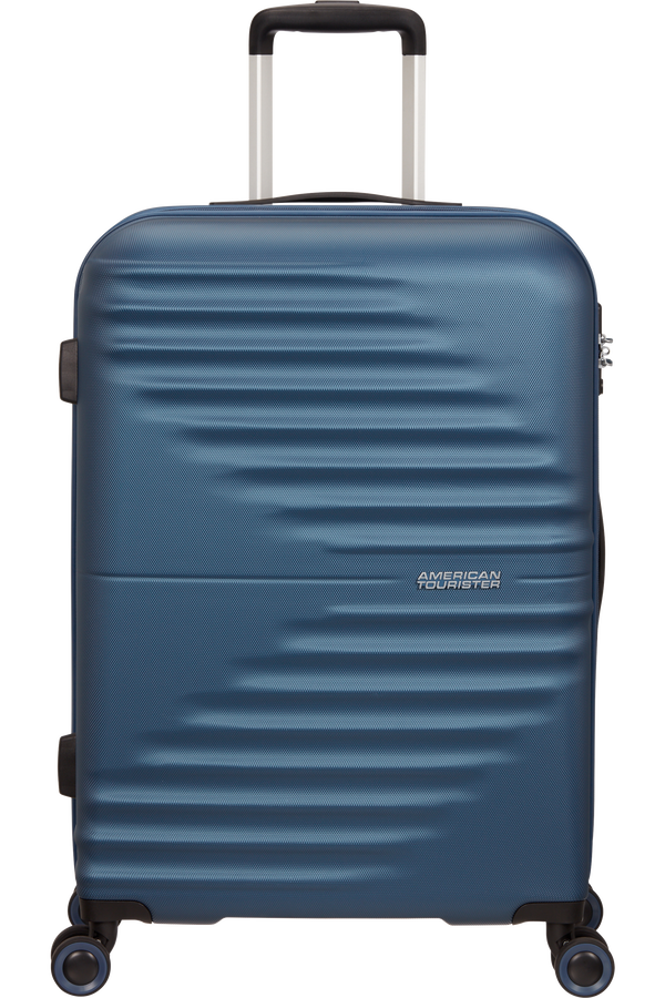 American Tourister Wavetwister Spinner TSA 66cm  Bleu marine fonc&eacute;