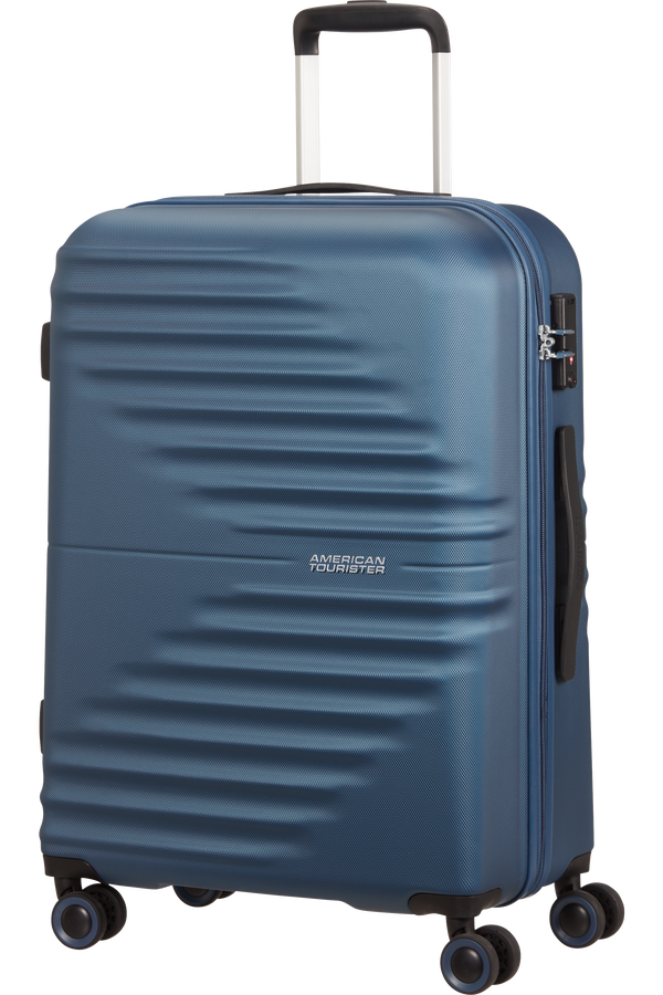American Tourister Wavetwister Spinner TSA 66cm  Bleu marine fonc&eacute;