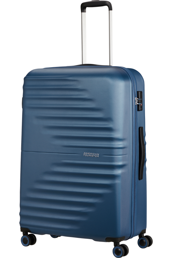 American Tourister Wavetwister Spinner TSA 77cm  Bleu marine foncé