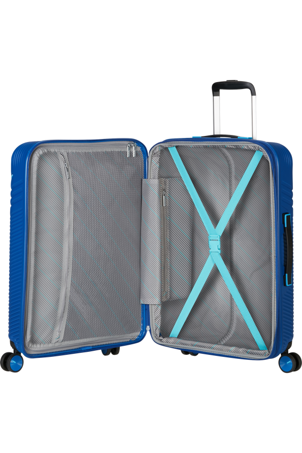 American Tourister Triple Trace Spinner TSA Expandable 67cm  Bleu marine/Bleu