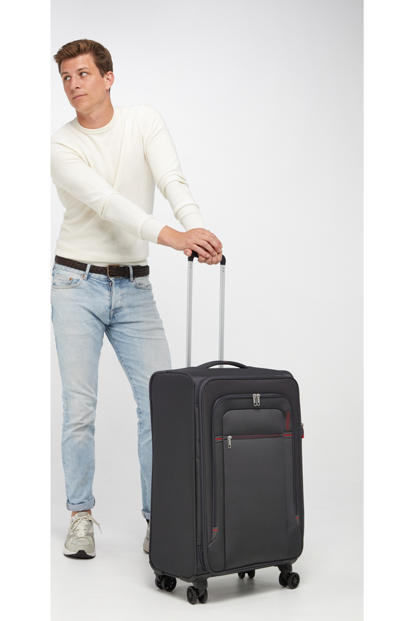 American Tourister Crosstrack Spinner Expandable 67cm  Gris/Rouge