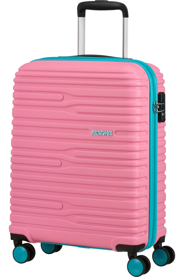 American Tourister Wavestream Spinner 55/20 Tsa  Pink/Turquoise